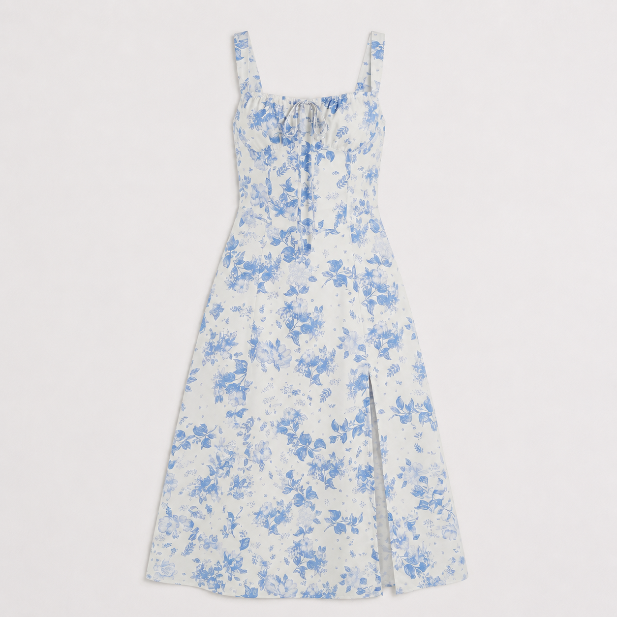 Women's Floral Tie Front Midi Dress