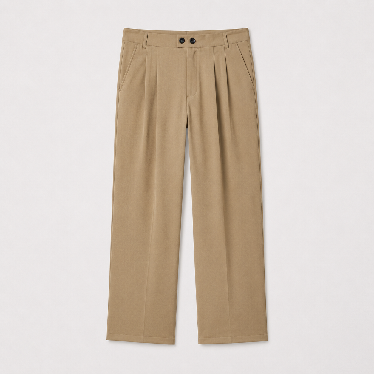 Men’s Casual Pleated Straight Leg Trousers