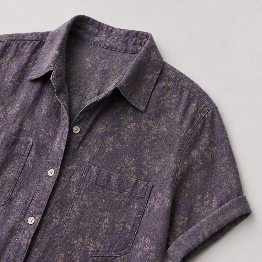 Women’s Floral Button Front Short Sleeve Blouse