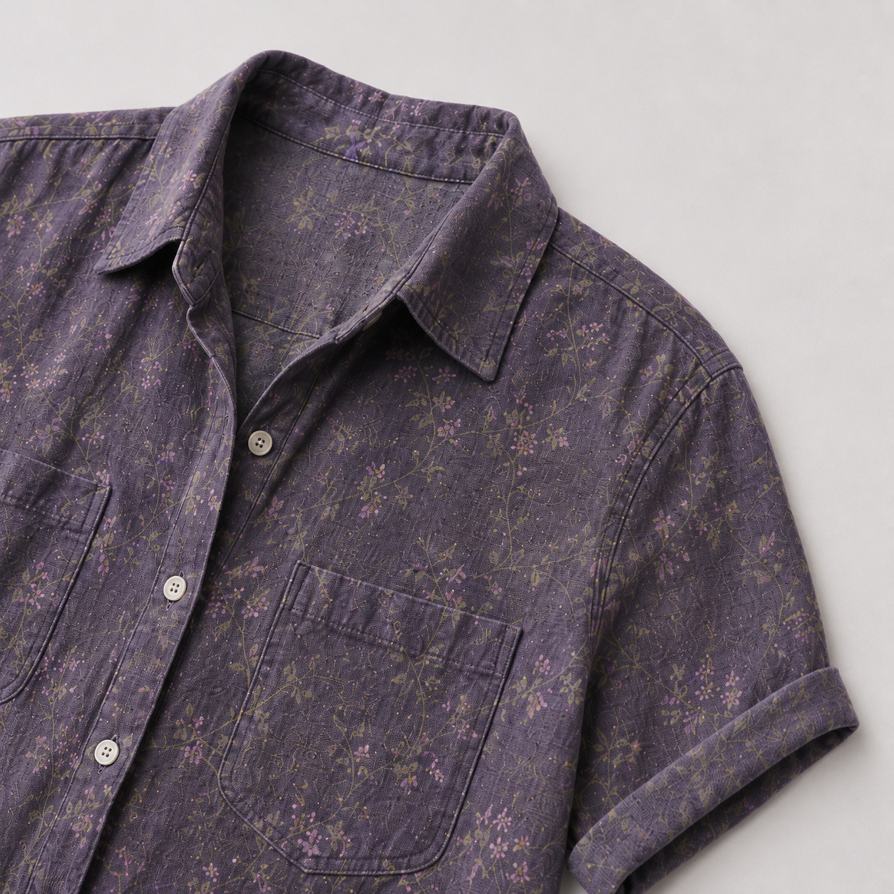 Women’s Floral Button Front Short Sleeve Blouse