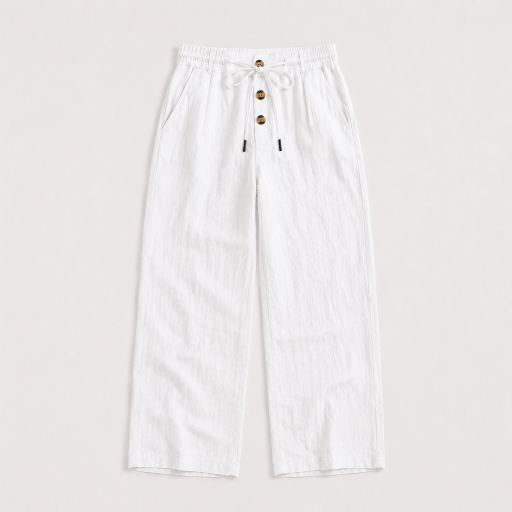 Men's Linen Drawstring Wide Leg Pants