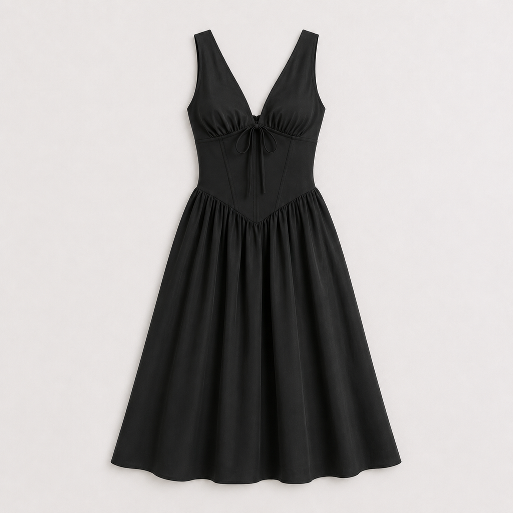 Women's Sleeveless V-Neck Midi Dress