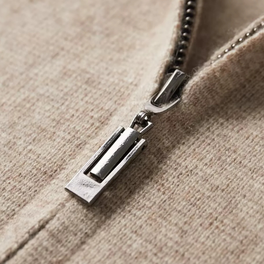 Men's Zip-Up Wool Cardigan