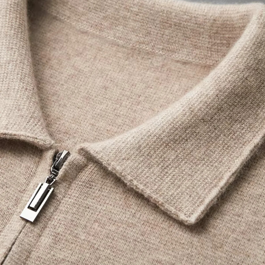 Men's Zip-Up Wool Cardigan