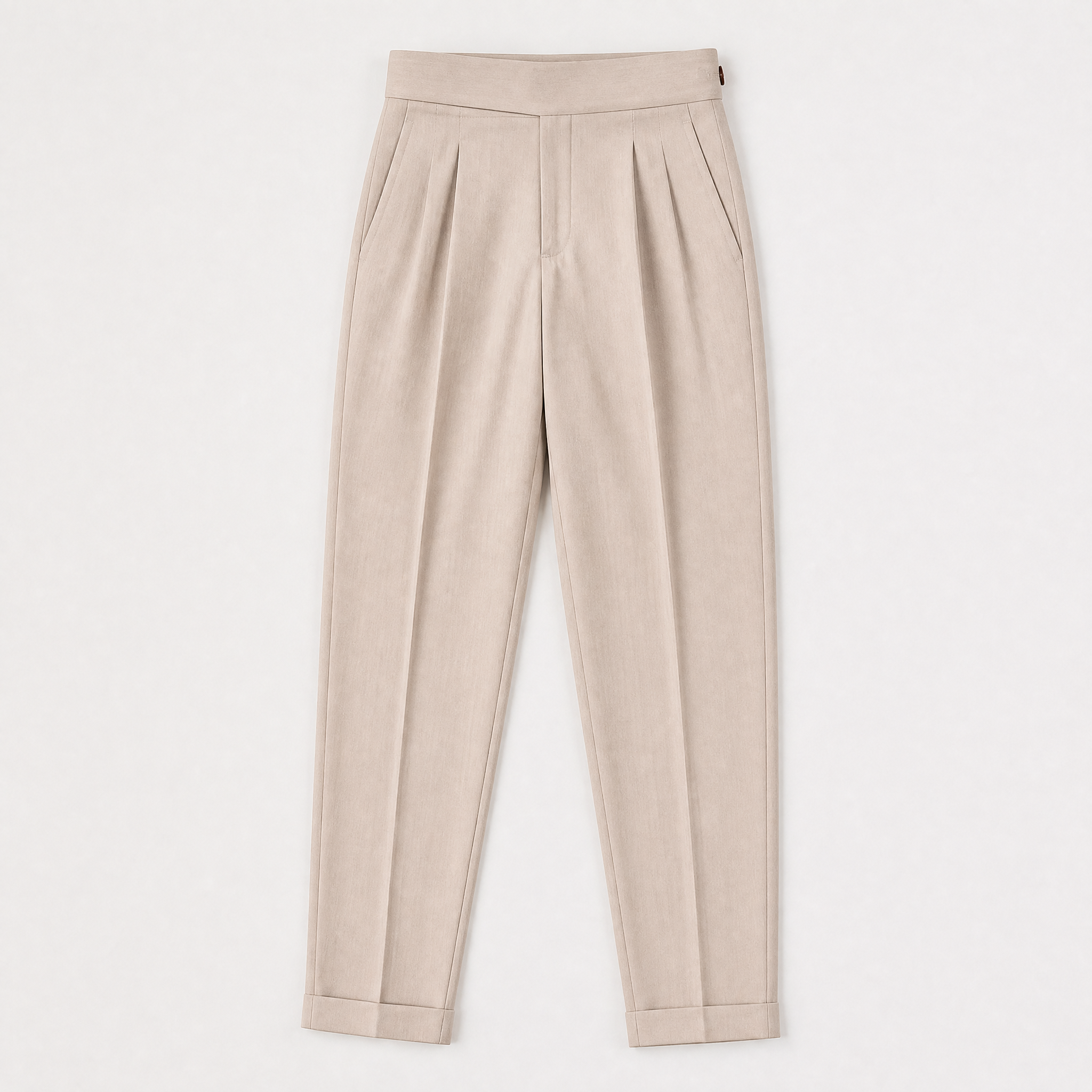 Men’s High-Rise Pleated Tapered Trousers