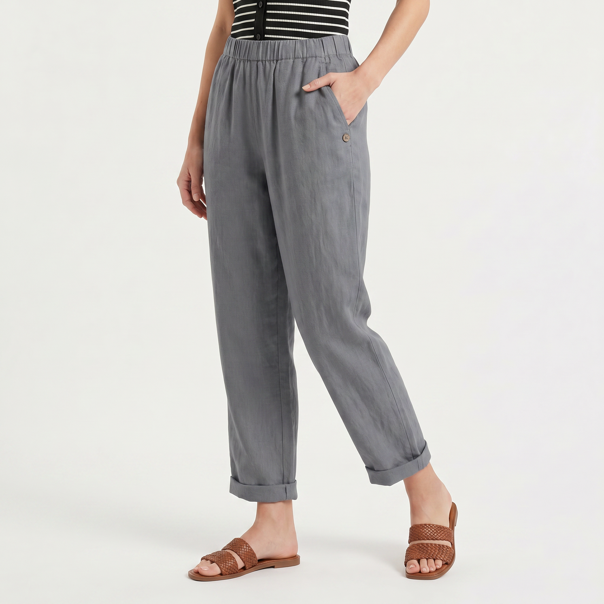 Women's Harem Pants with Elastic Waist