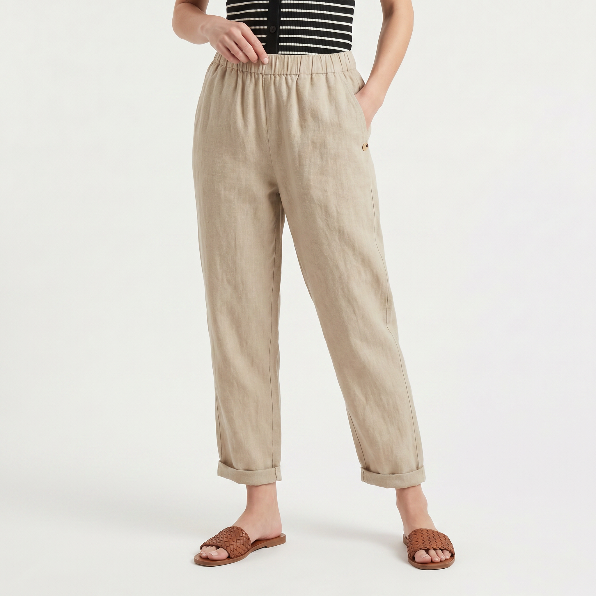 Women's Harem Pants with Elastic Waist