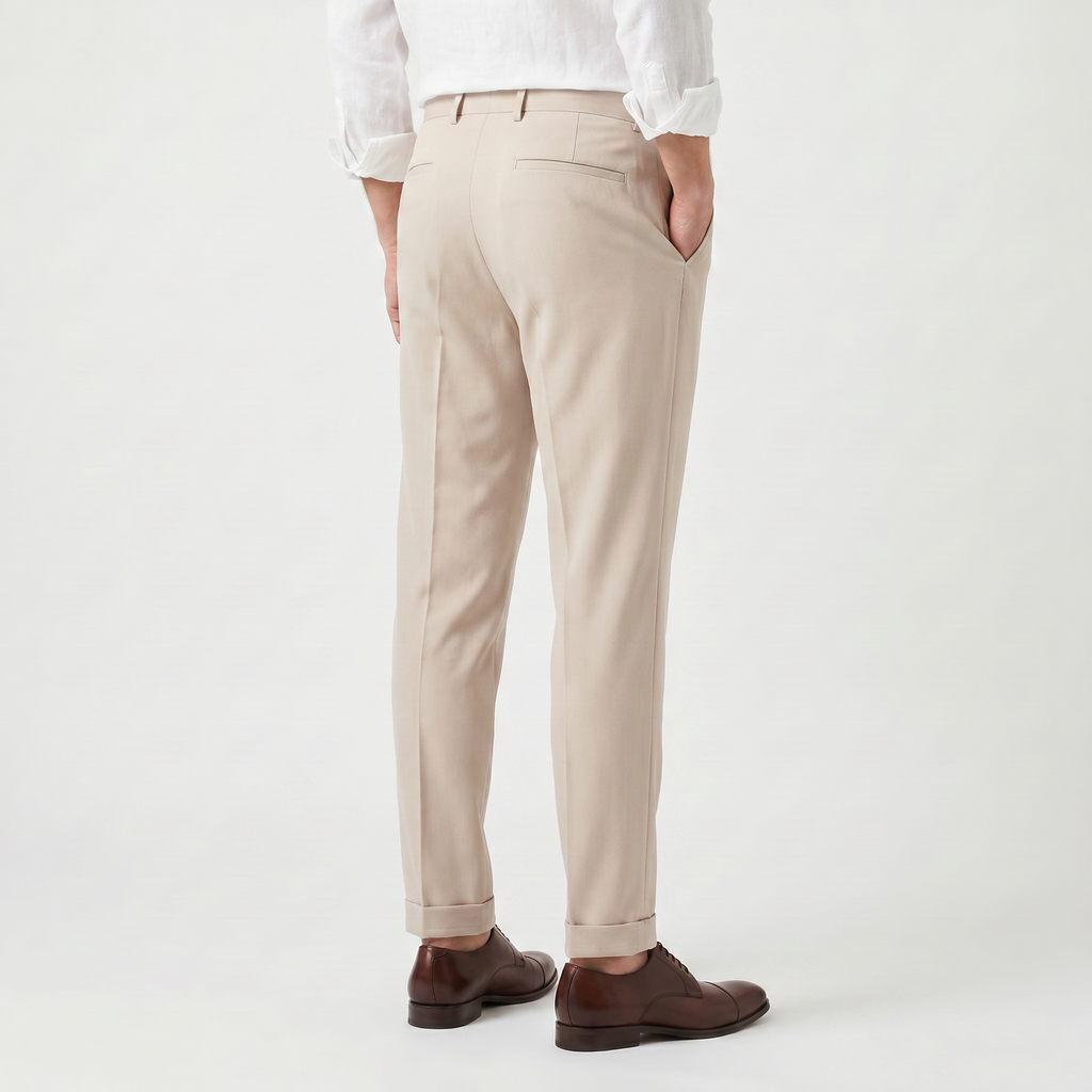 Men’s High-Rise Pleated Tapered Trousers