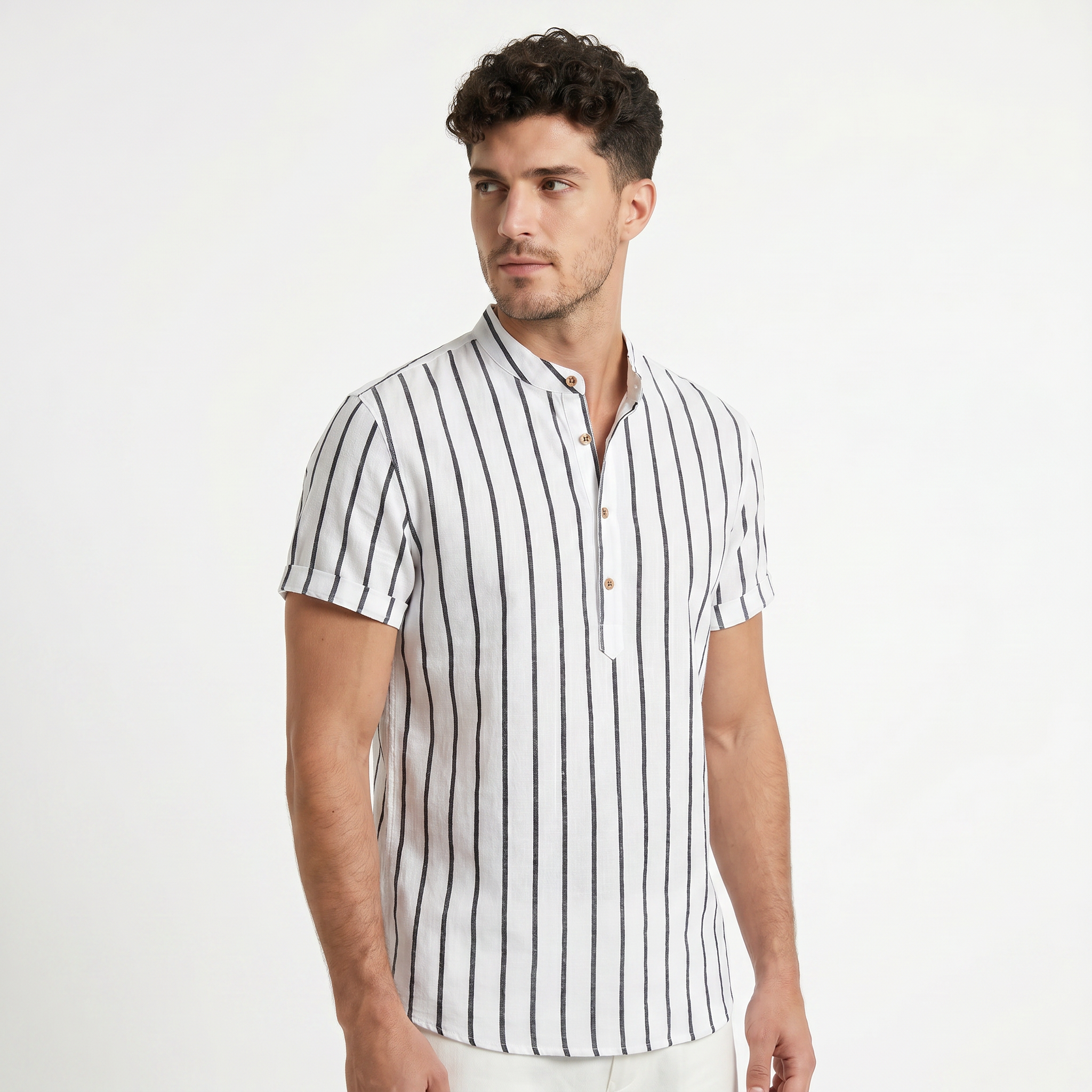 Men's Striped Short Sleeve Shirt