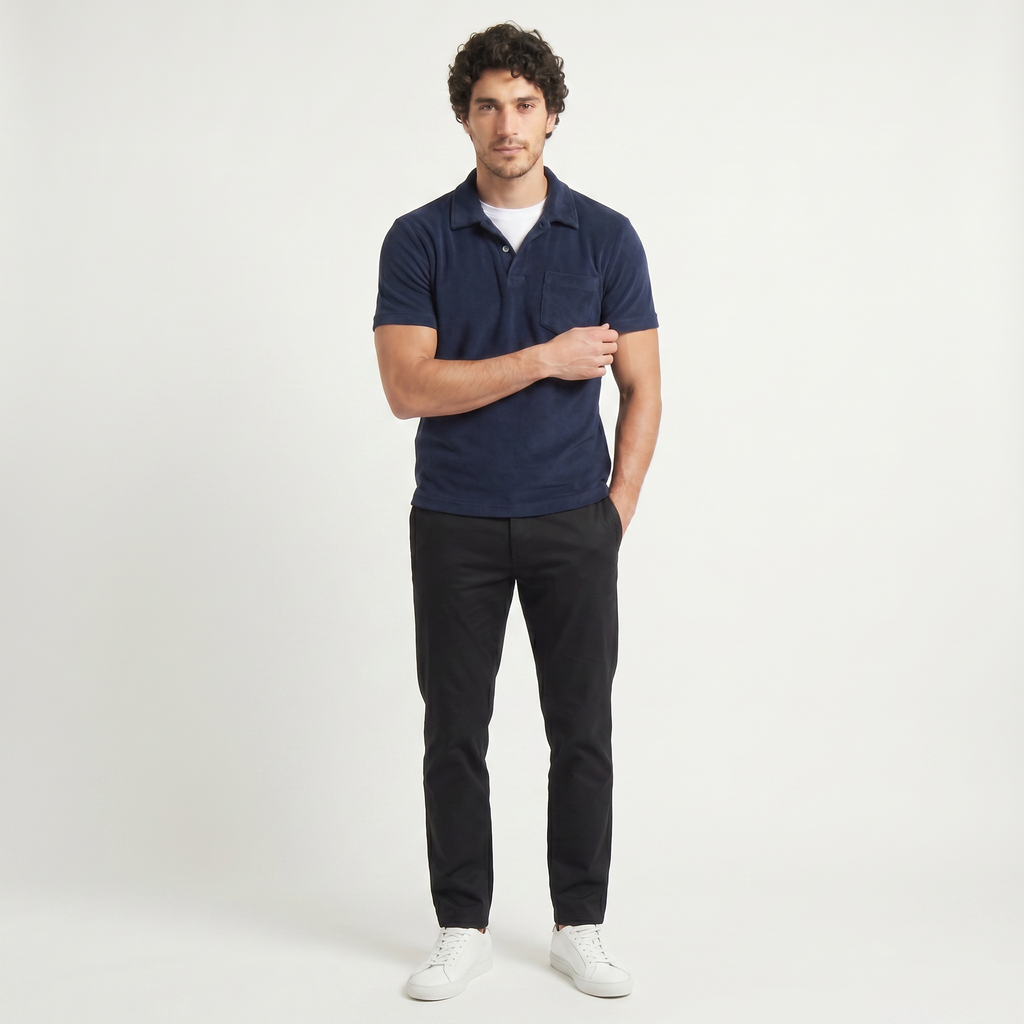 Men's Cotton Terry Towelling Polo Shirt