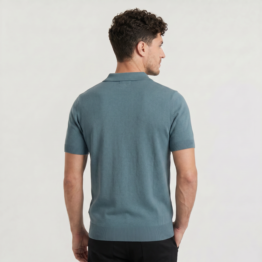 Men's Slim-Fit Knitted Polo Shirt