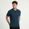 Men's Shortsleeve Ribbed Knitted Polo
