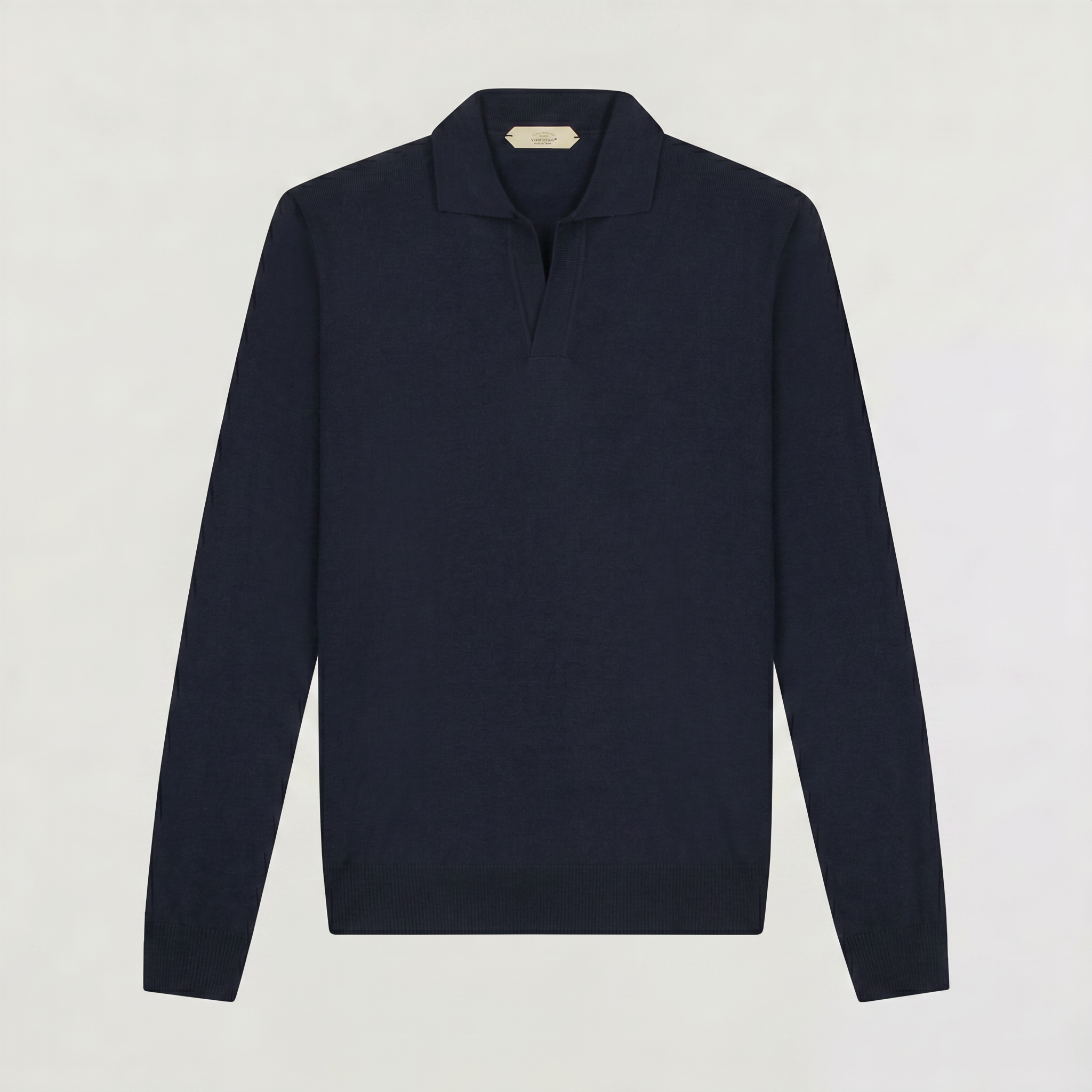 Men's Slim-Fit Knitted Polo Jumper