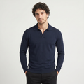 Men's Slim-Fit Knitted Polo Jumper
