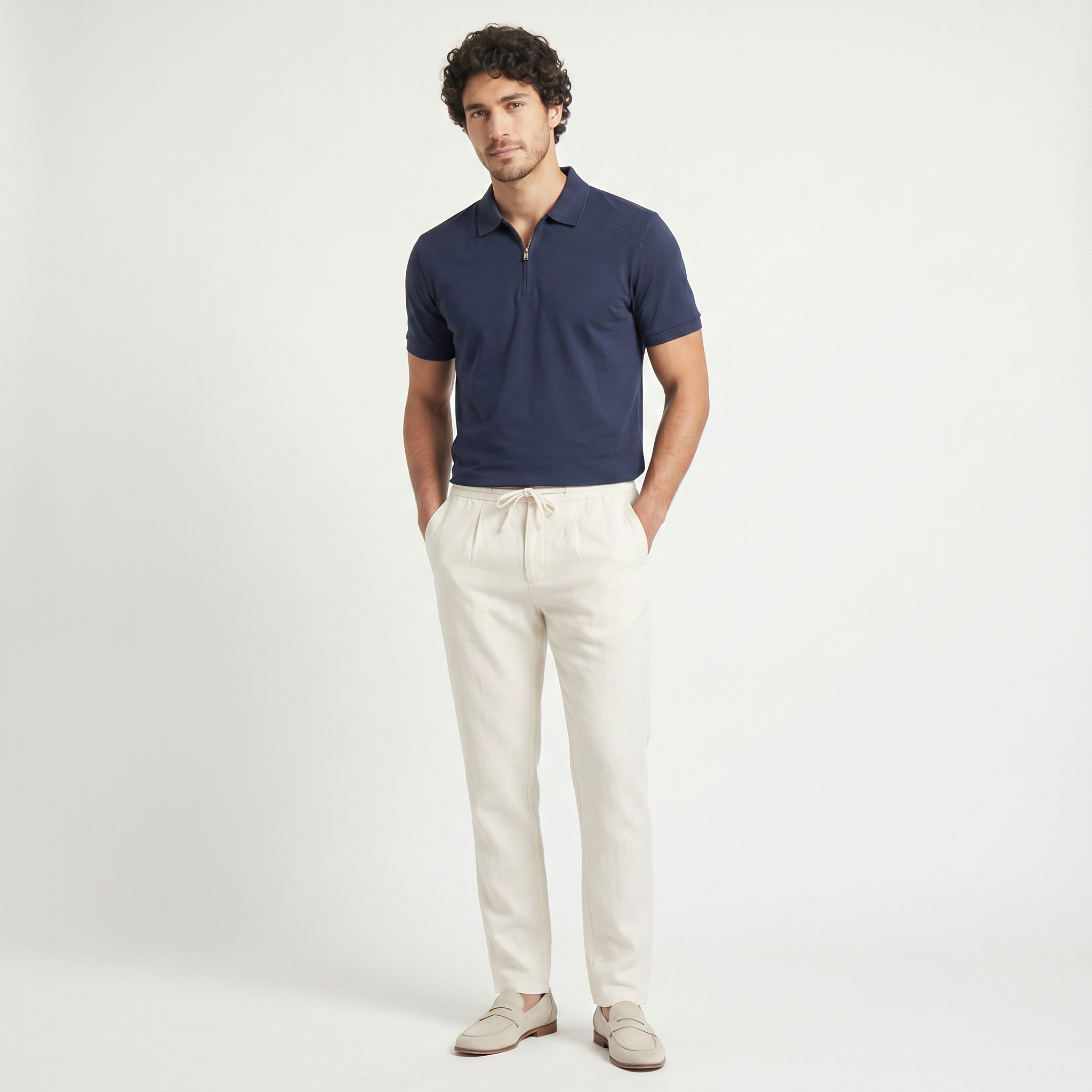 Men's Linen Drawstring Seaside Trousers
