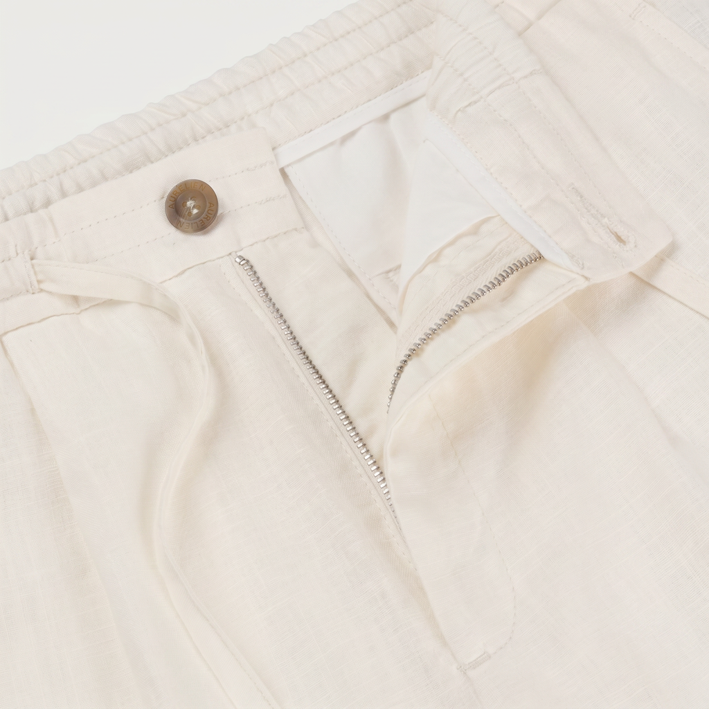 Men's Linen Drawstring Seaside Trousers