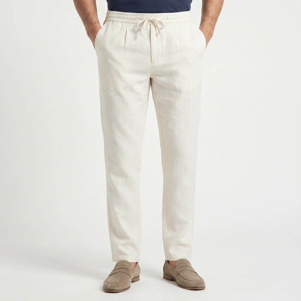 Men's Linen Drawstring Seaside Trousers
