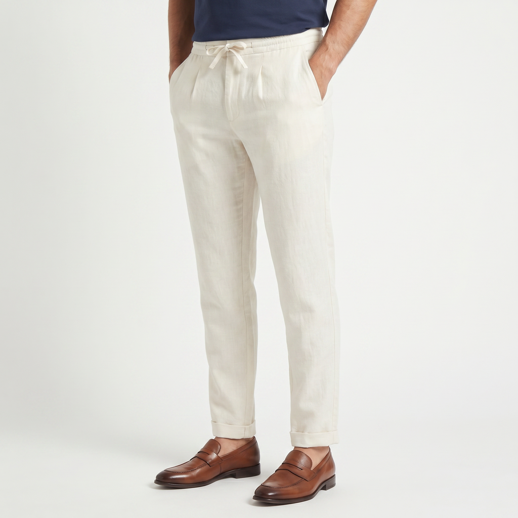 Men's Linen Drawstring Seaside Trousers