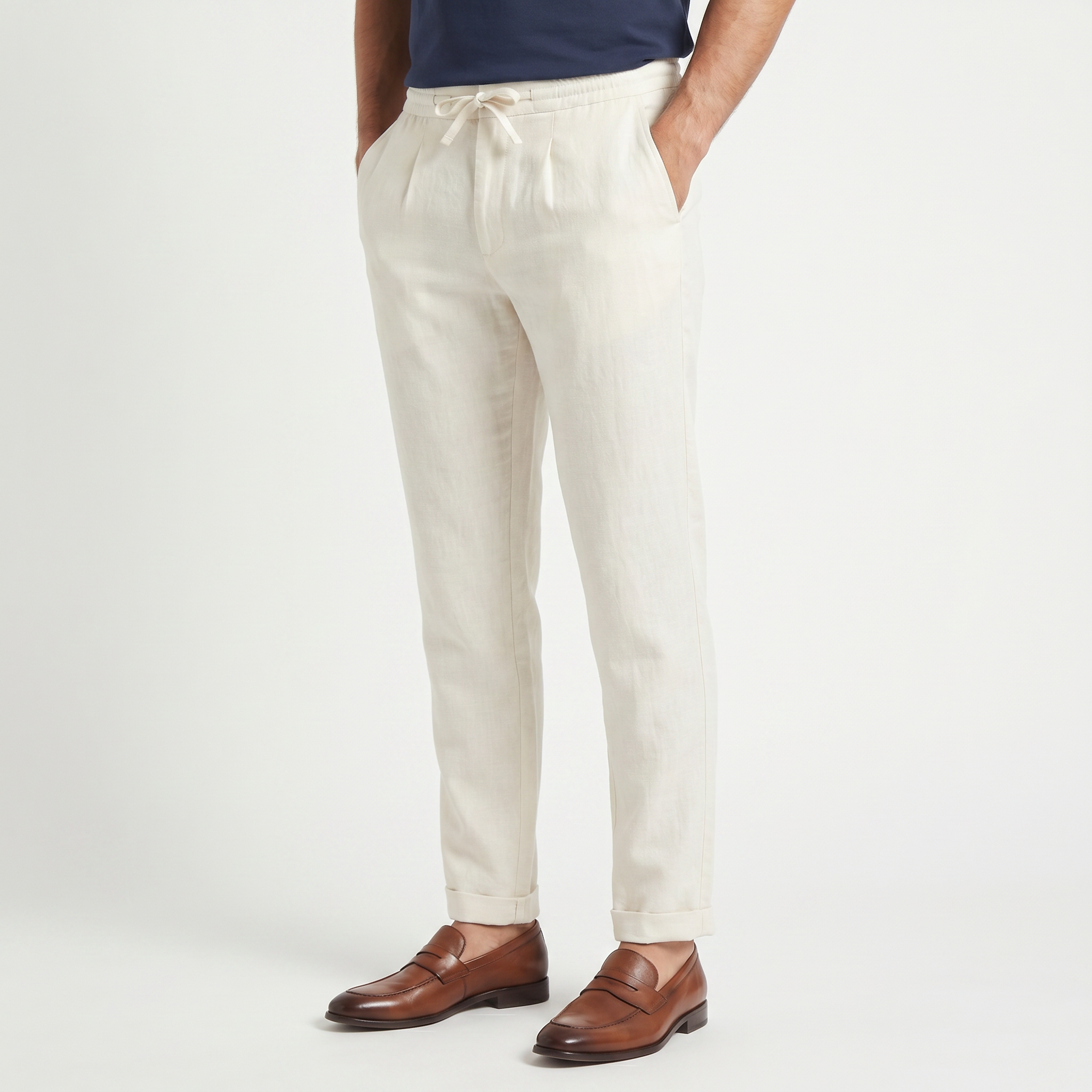 Men's Linen Drawstring Seaside Trousers