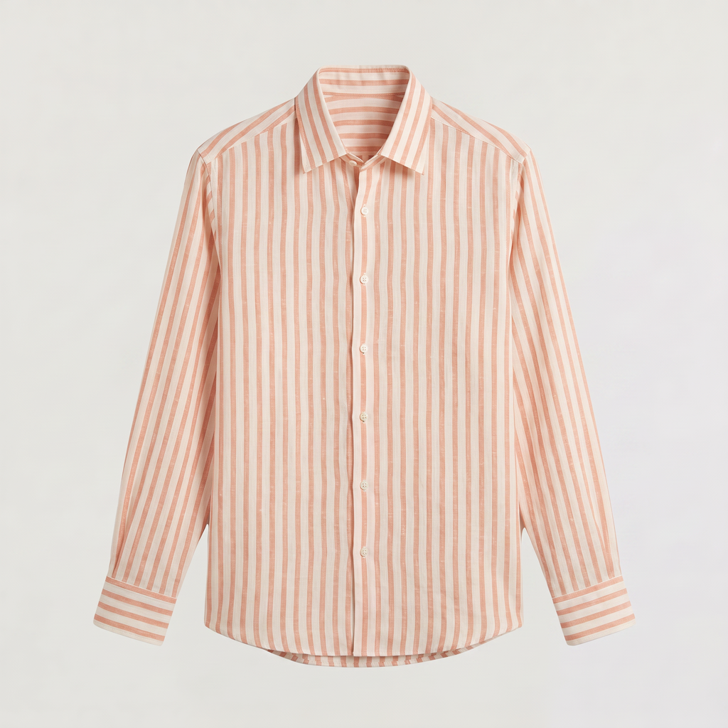 Men's Slim-Fit Striped Linen Shirt