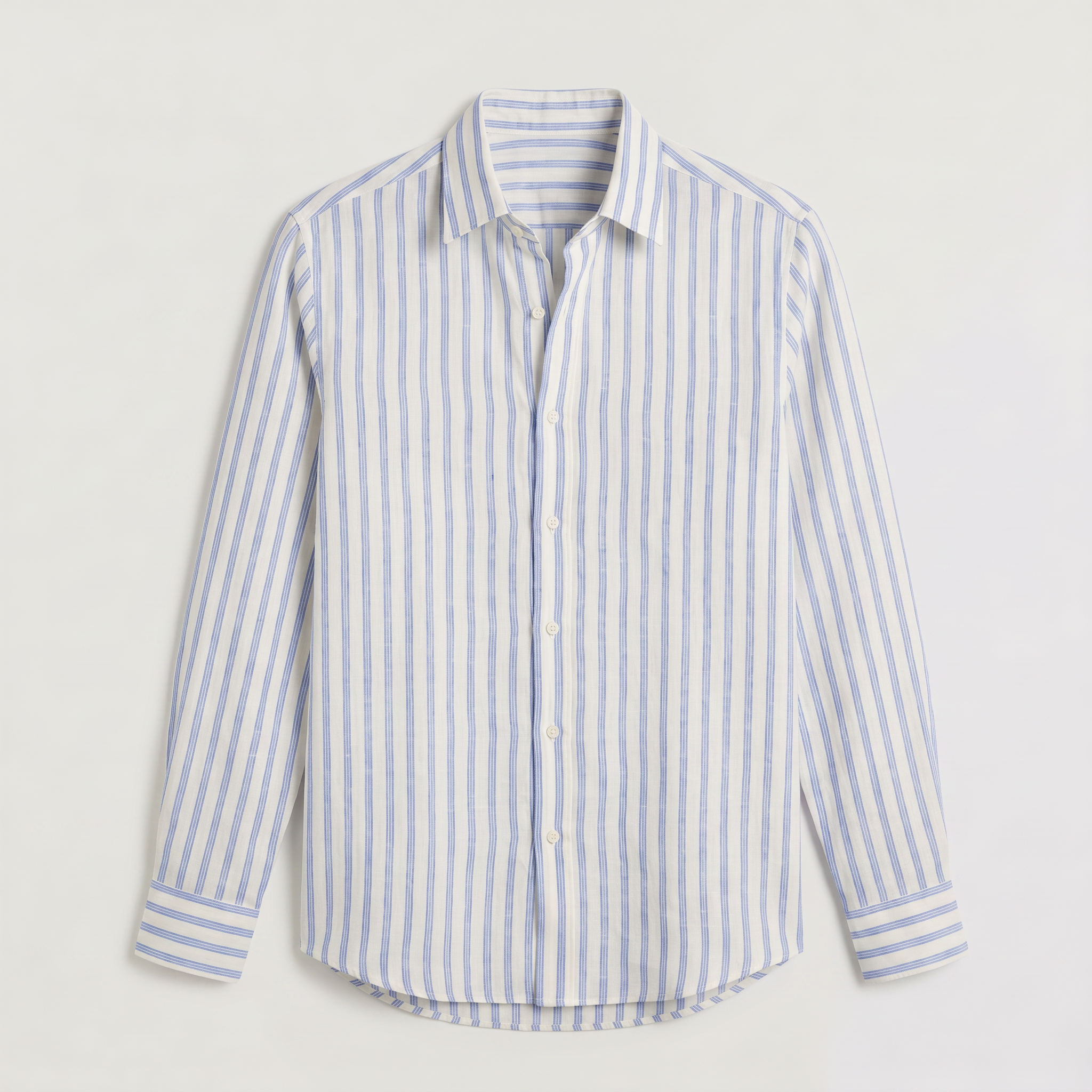 Men's Slim-Fit Striped Linen Shirt