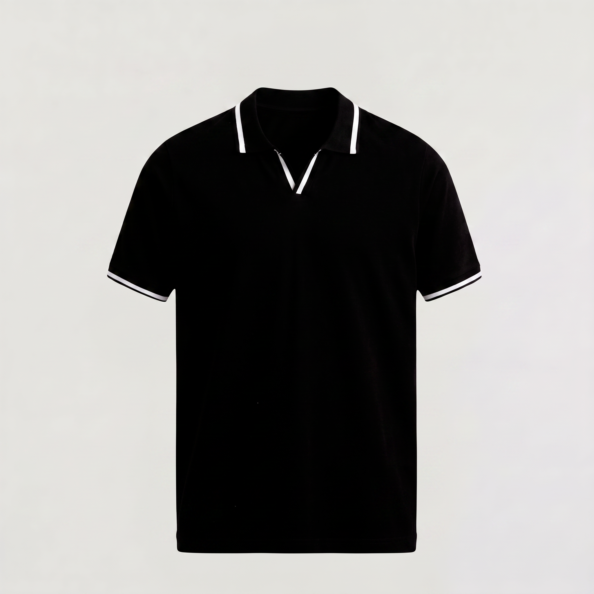 Men's Contrast Trim Knitted Polo Shirt