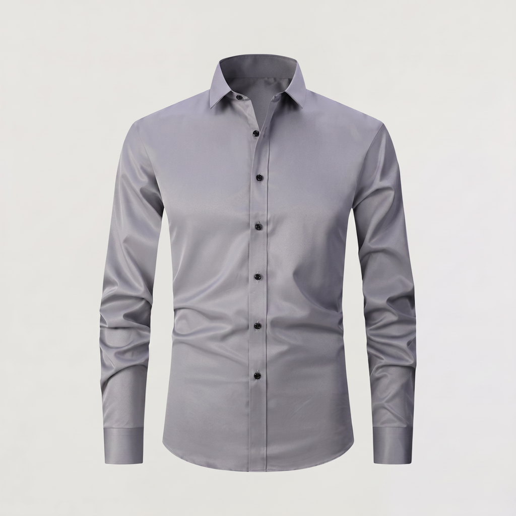 Men's Slim-Fit Button-Up Dress Shirt