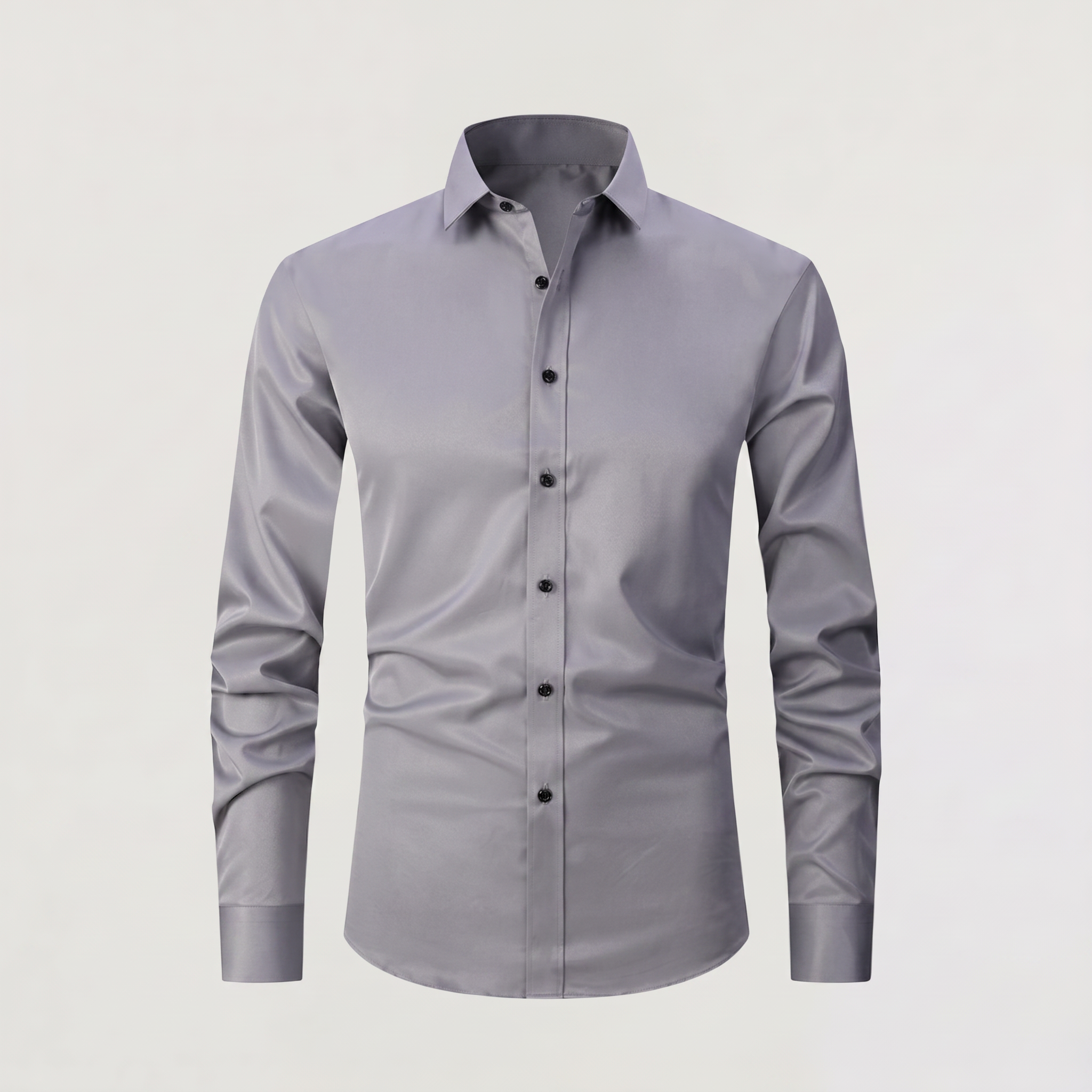 Men's Slim-Fit Button-Up Dress Shirt