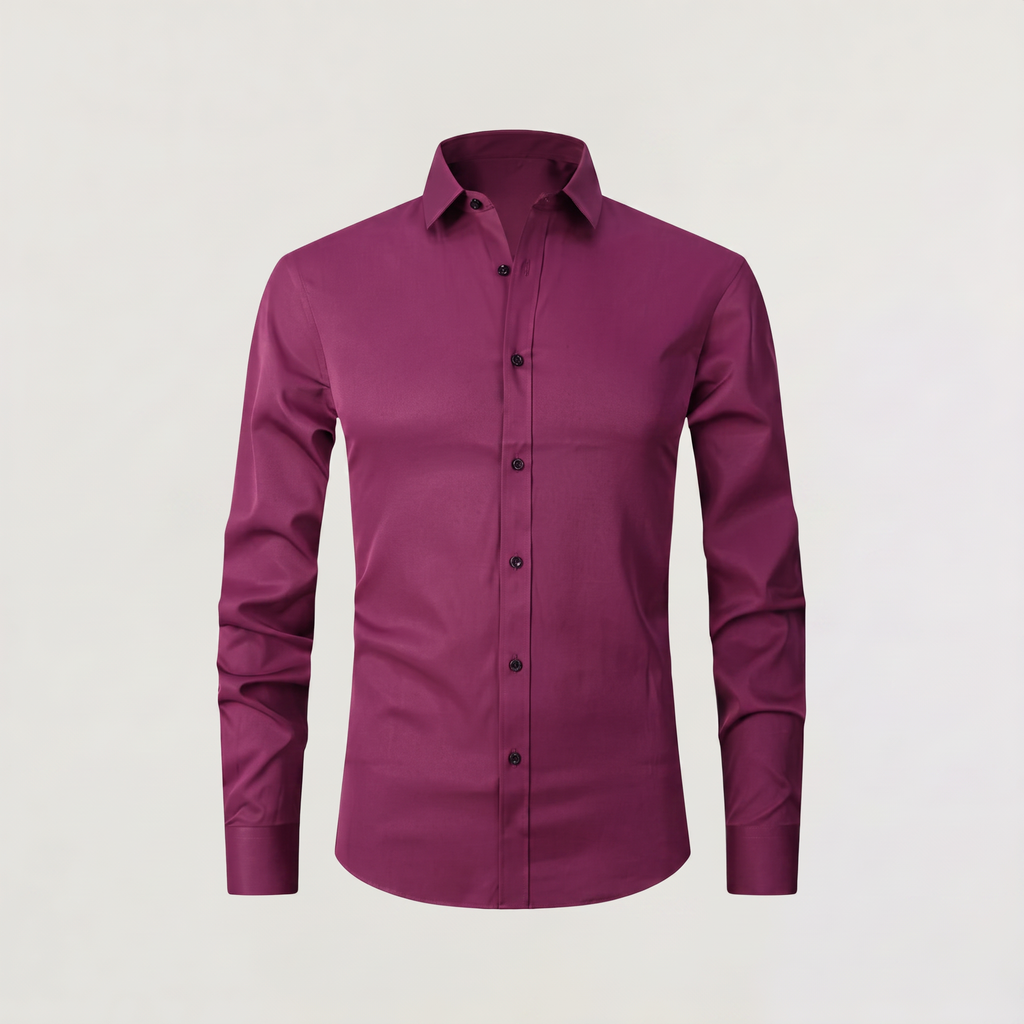 Men's Slim-Fit Button-Up Dress Shirt