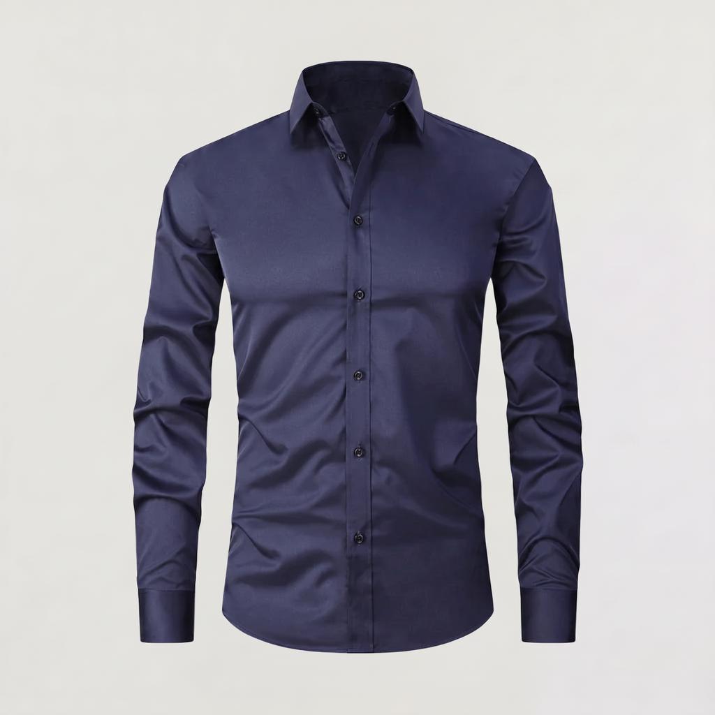 Men's Slim-Fit Button-Up Dress Shirt