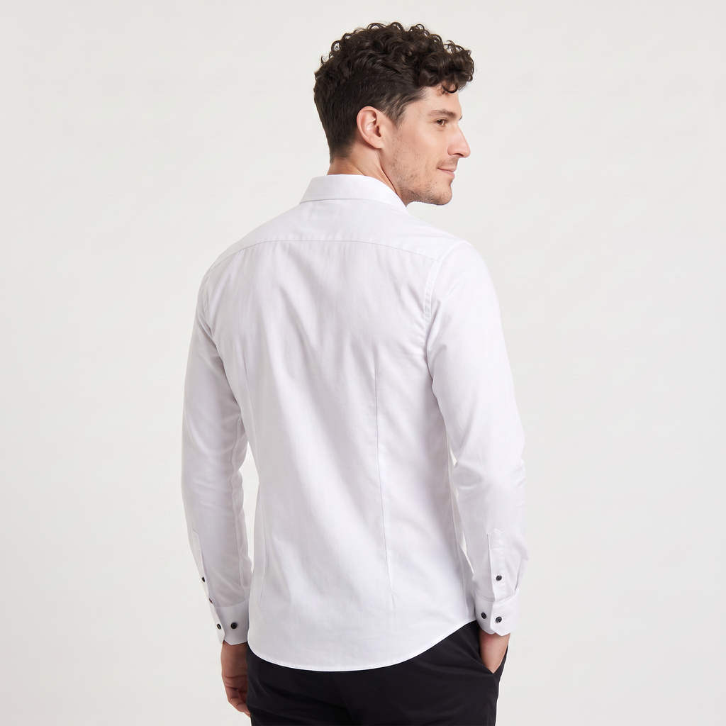 Men's Slim-Fit Button-Up Dress Shirt