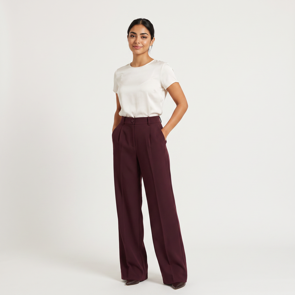 Women's High-Waisted Wide-Leg Trousers
