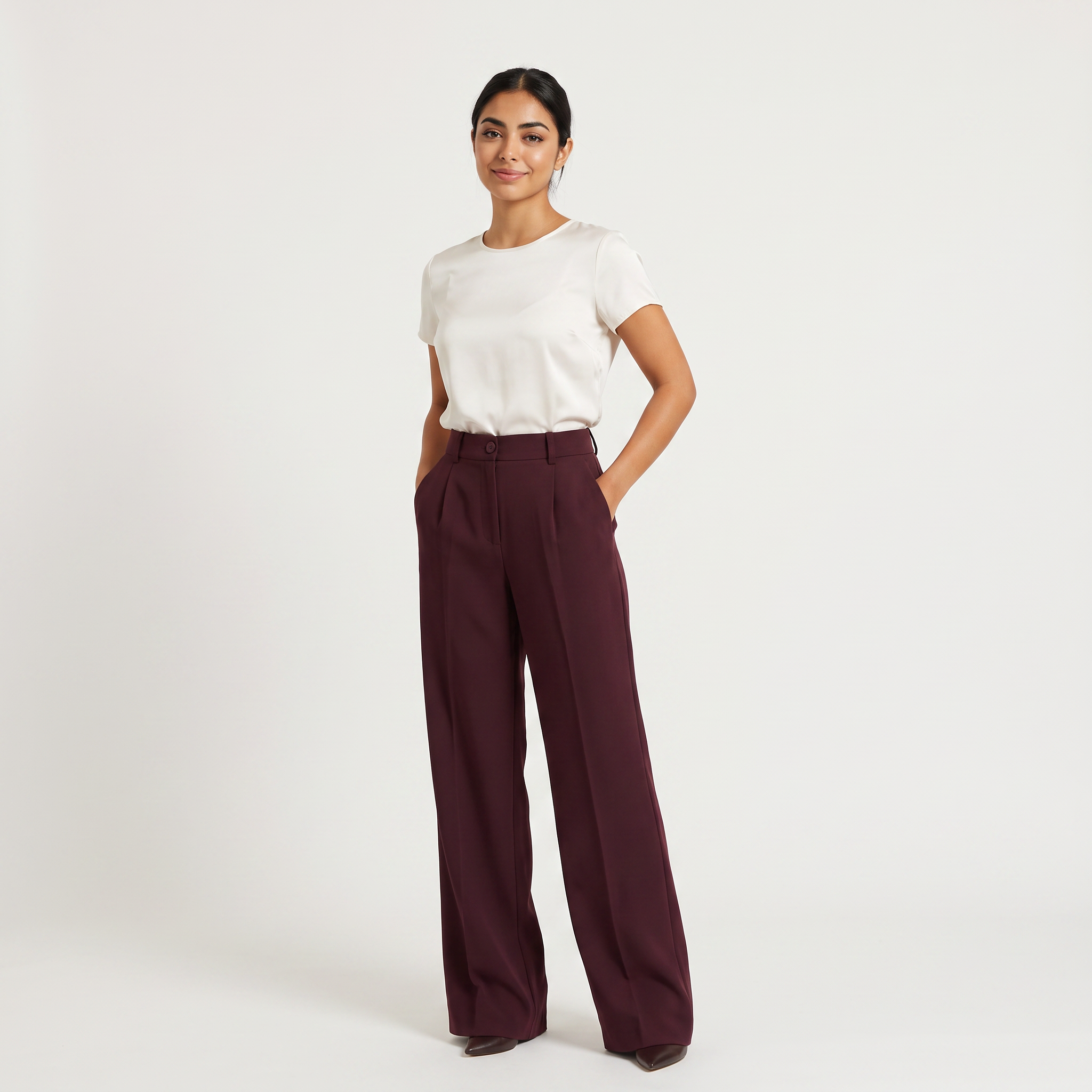 Women's High-Waisted Wide-Leg Trousers