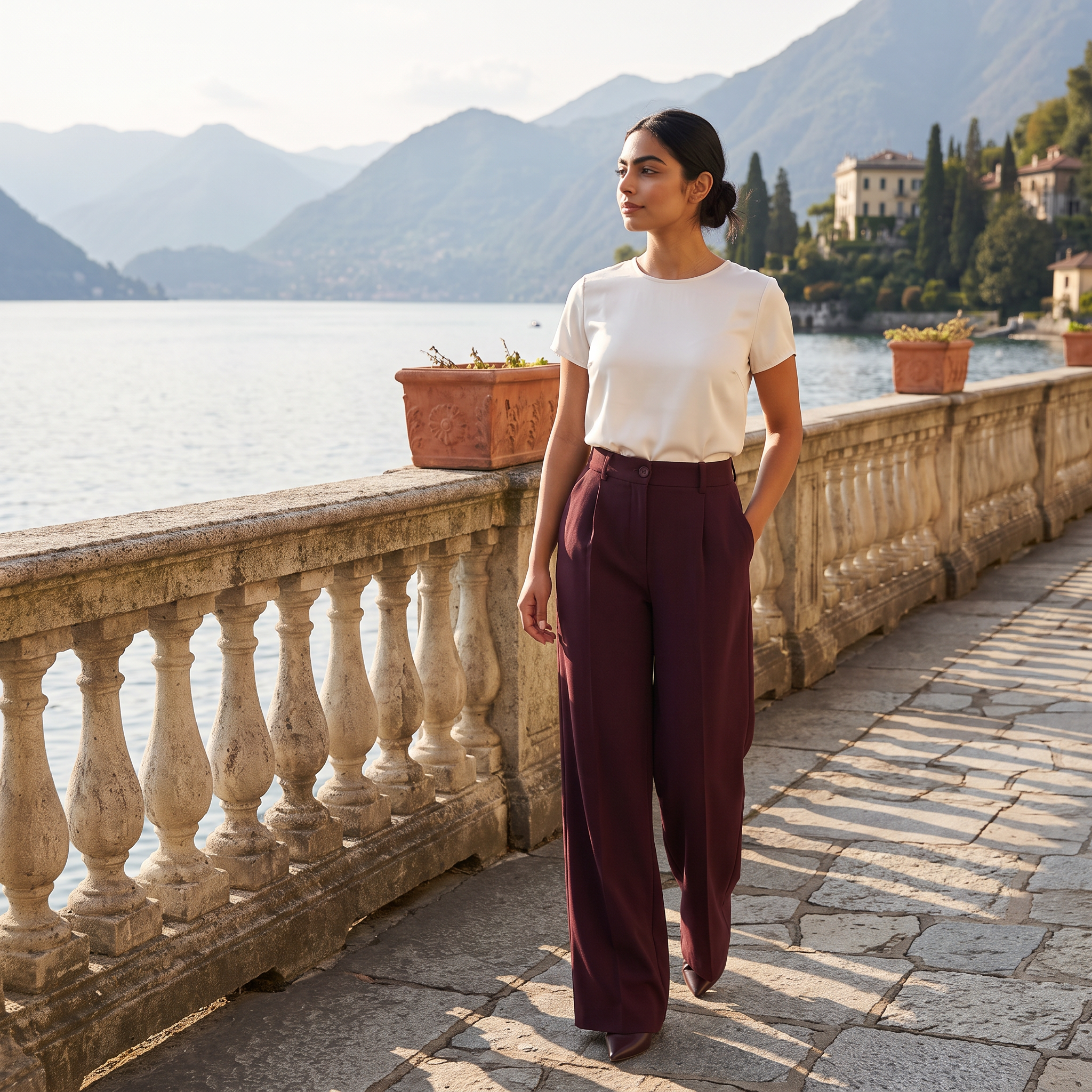 Women's High-Waisted Wide-Leg Trousers