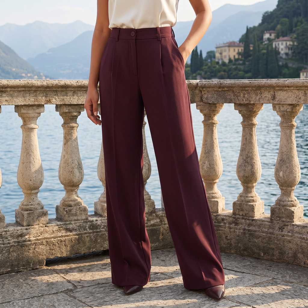 Women's High-Waisted Wide-Leg Trousers