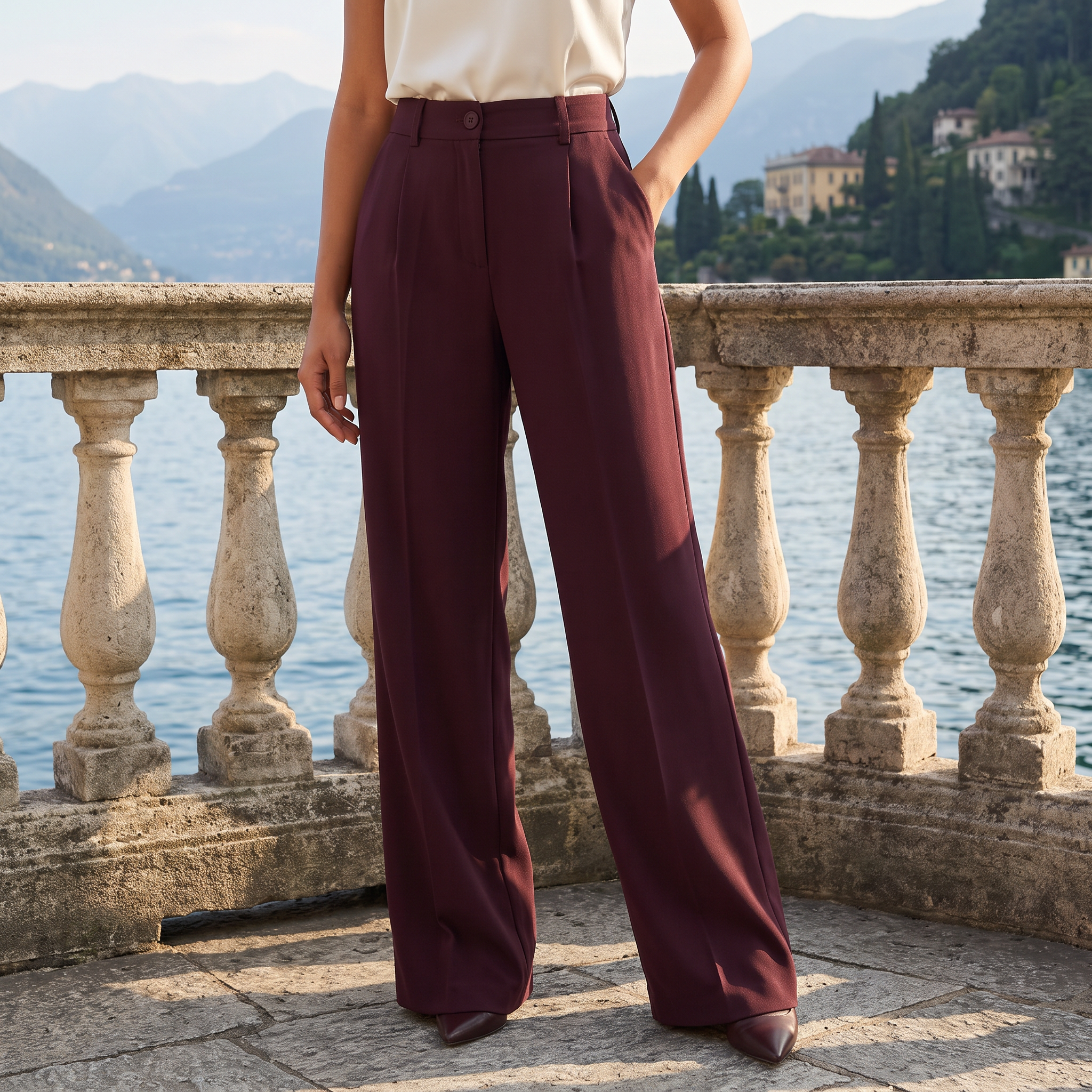 Women's High-Waisted Wide-Leg Trousers
