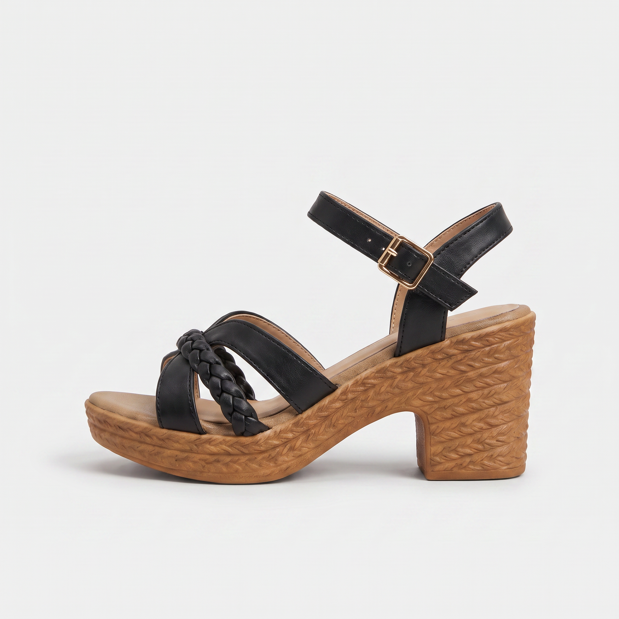 Women's Braided Chunky Platform Gladiator Heel Sandals