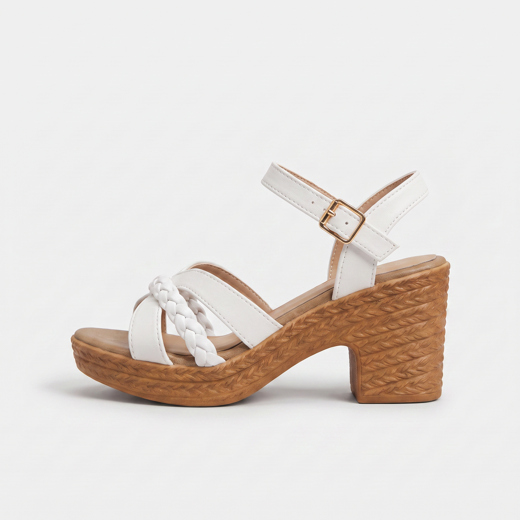 Women's Braided Chunky Platform Gladiator Heel Sandals