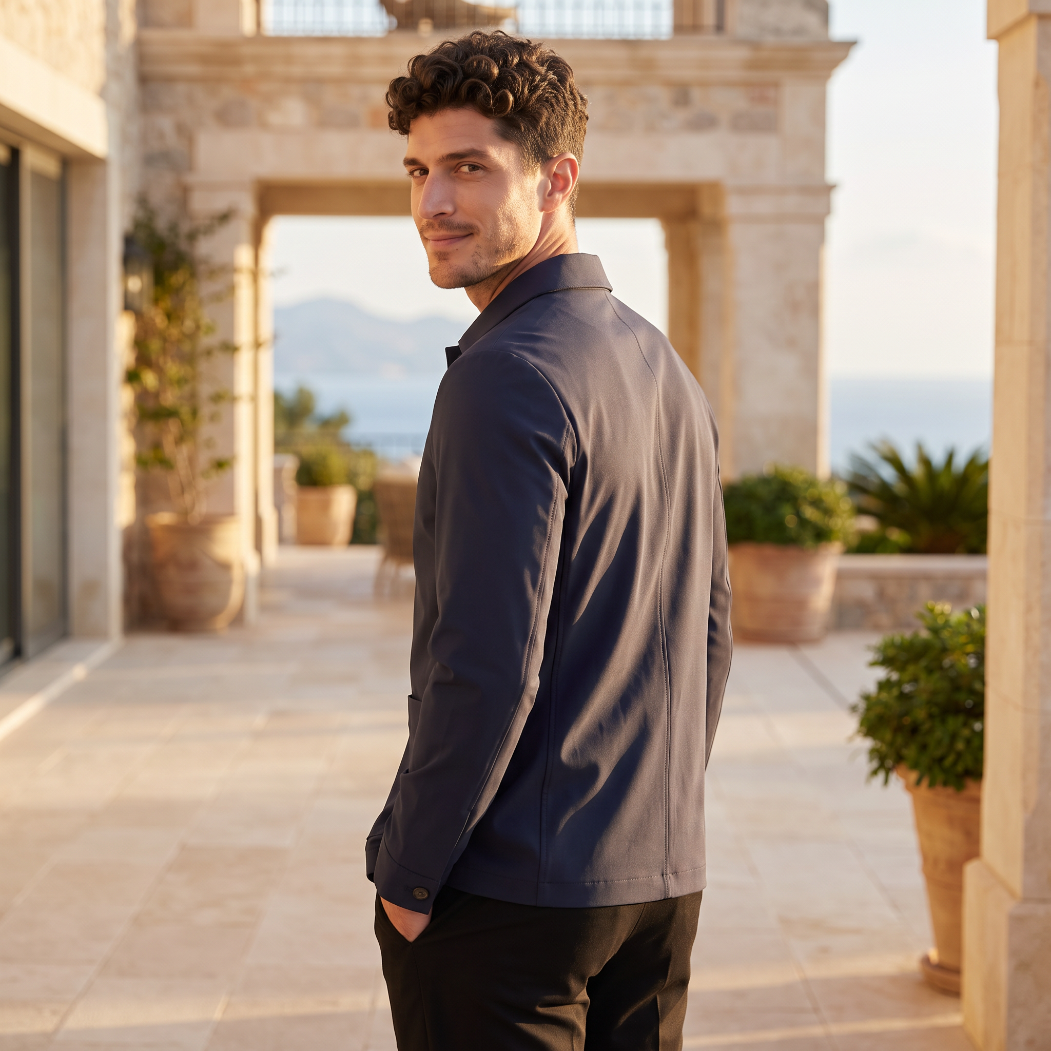 Men's Button-Up Leisure Blazer Jacket