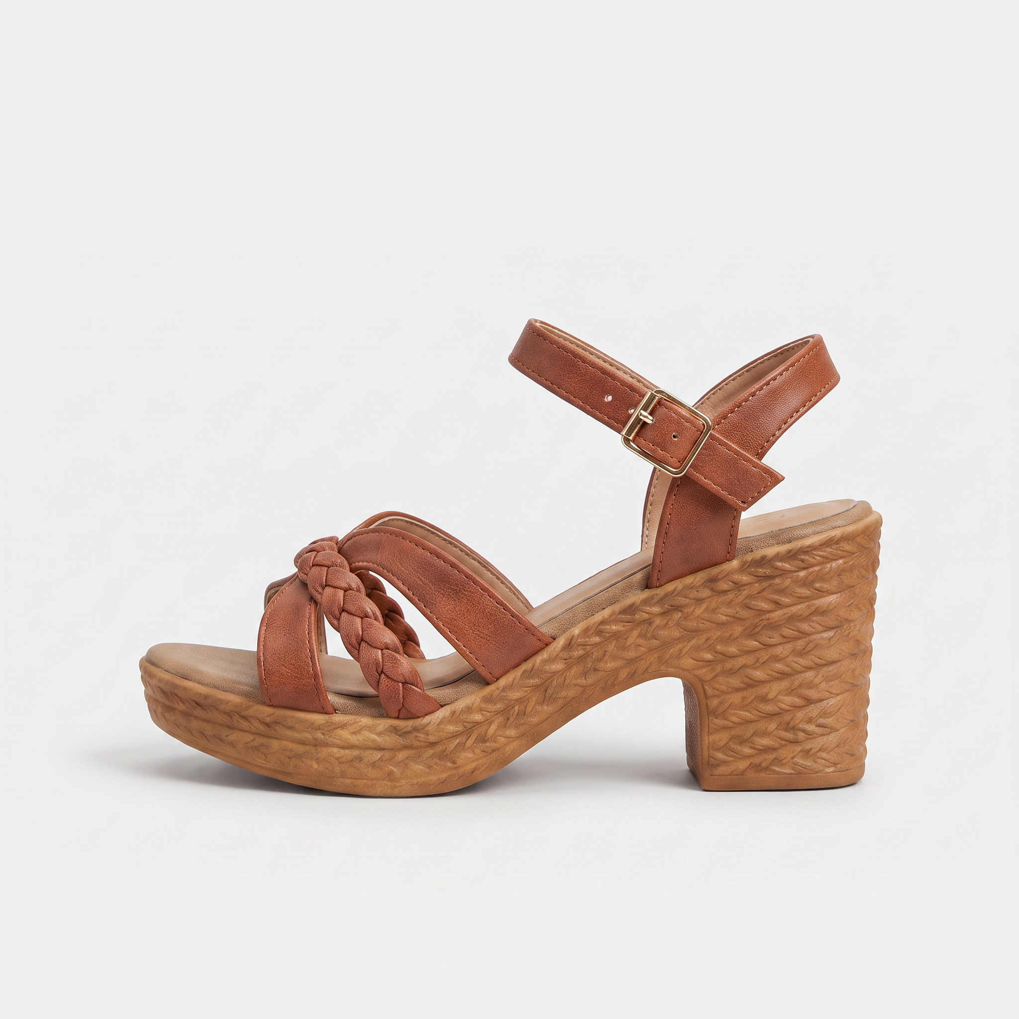 Women's Braided Chunky Platform Gladiator Heel Sandals