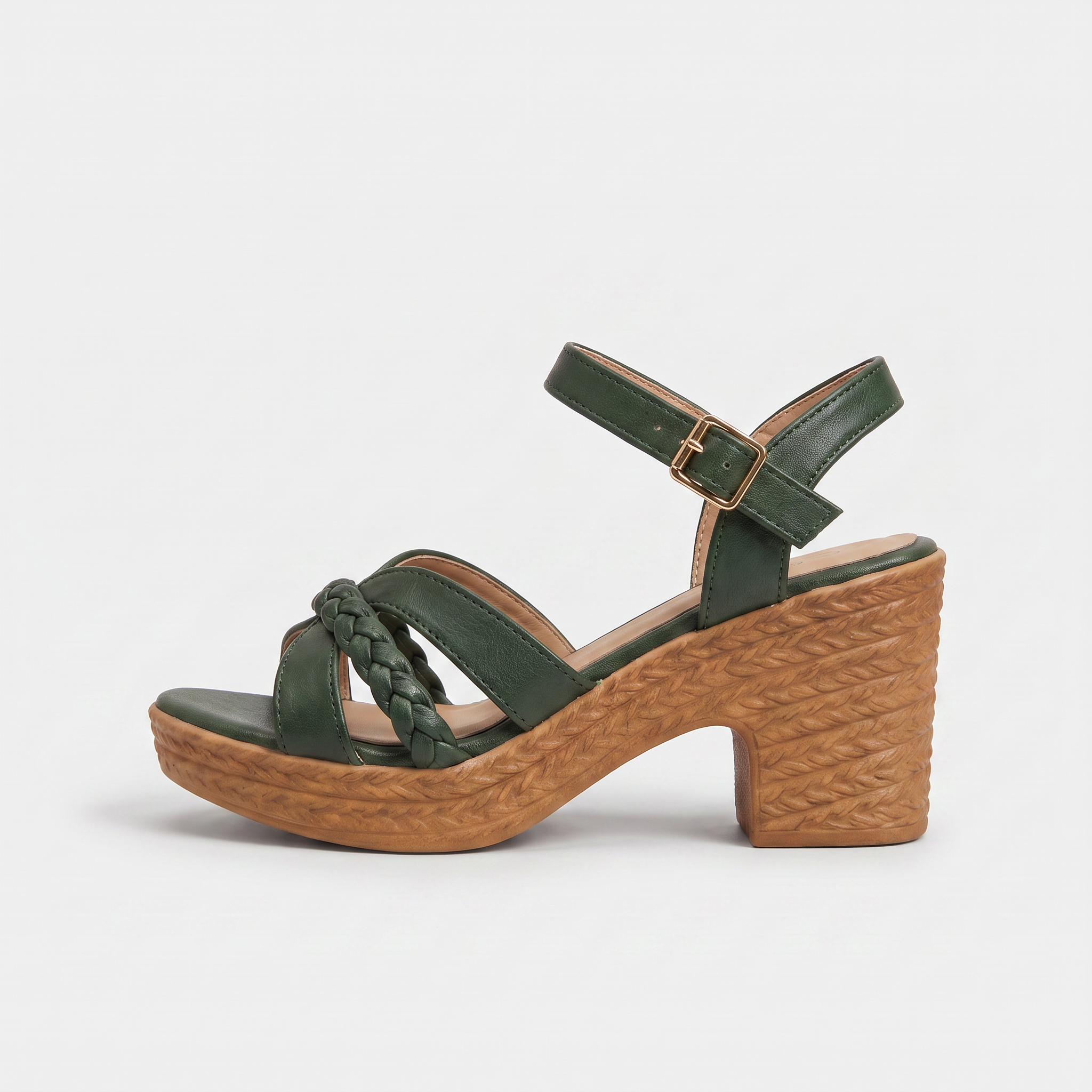 Women's Braided Chunky Platform Gladiator Heel Sandals