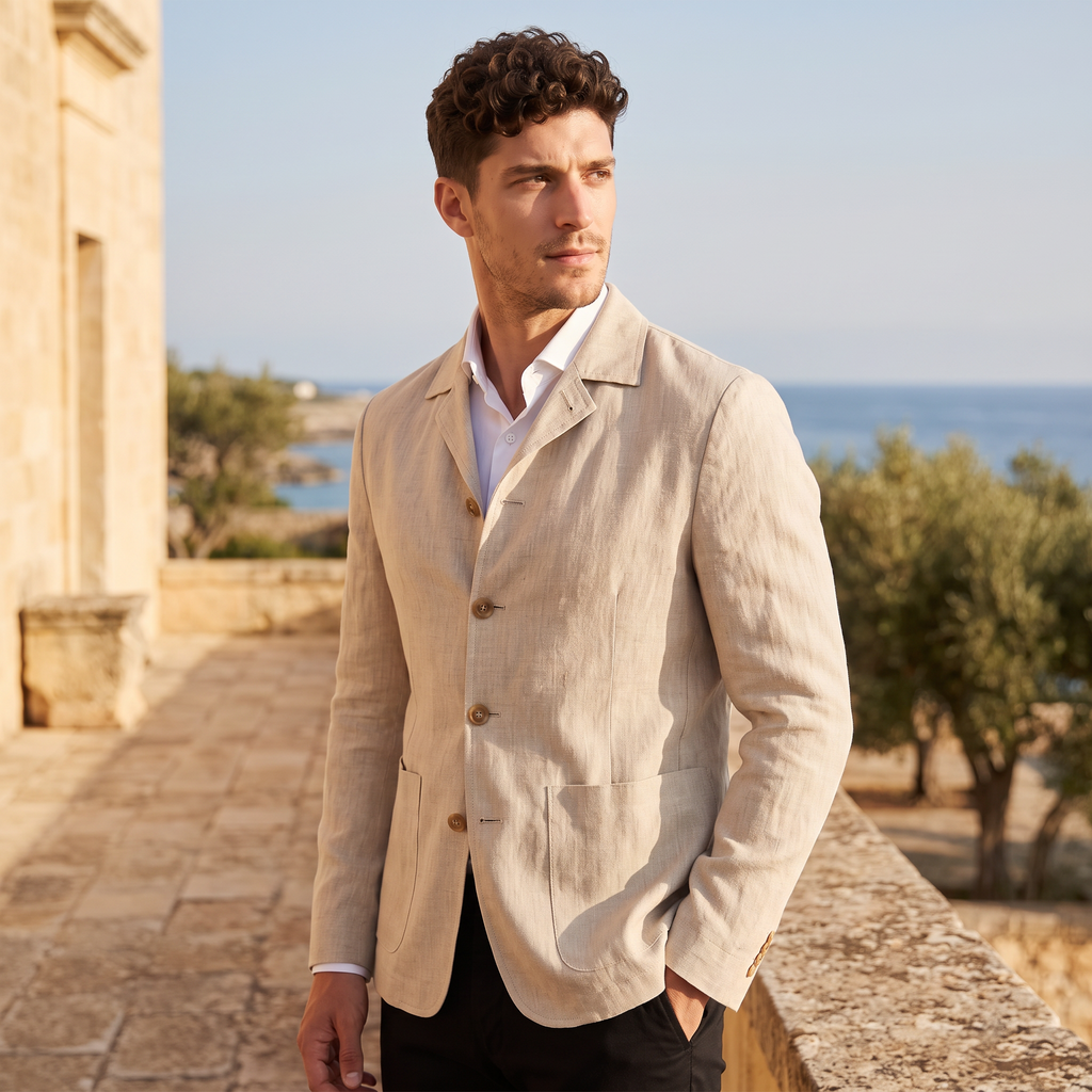Men's Linen Leisure Jacket Blazer