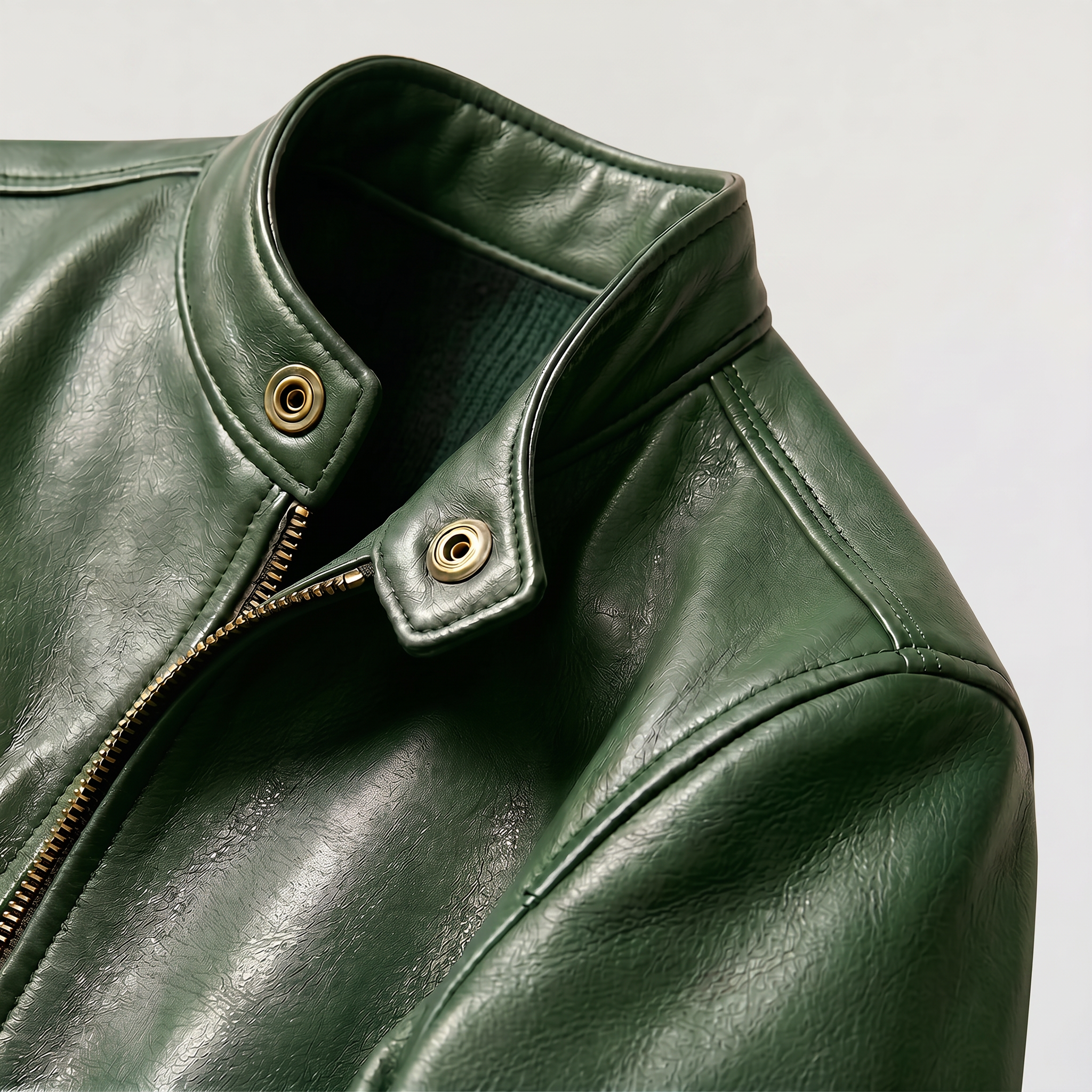 Men's Faux Leather Slim-Fit Biker Jacket