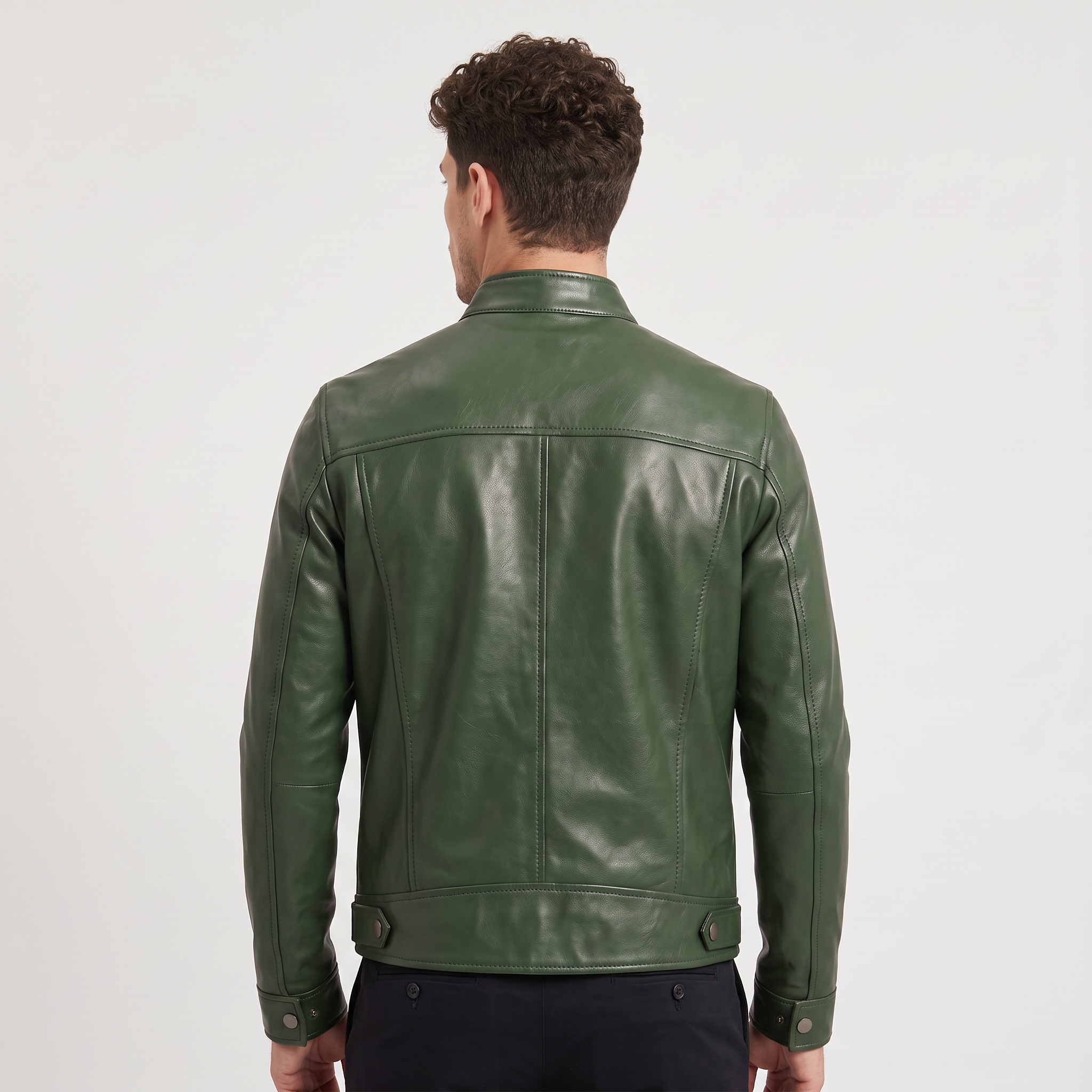 Men's Faux Leather Slim-Fit Biker Jacket