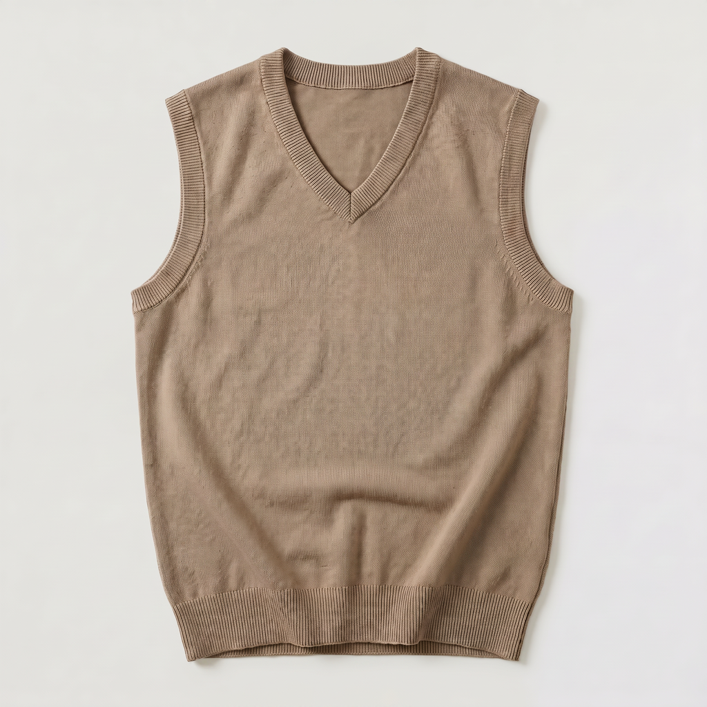Men's Sleeveless Knitted V-Neck Jumper Vest