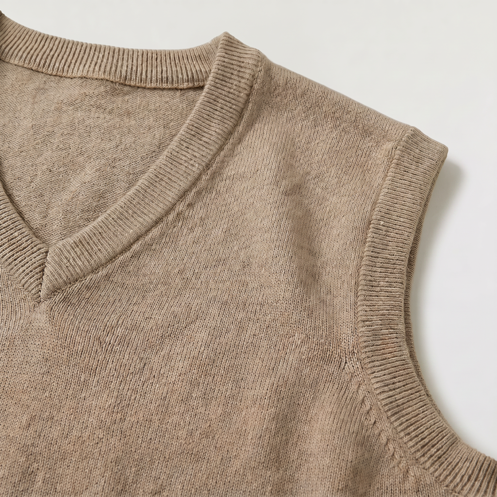 Men's Sleeveless Knitted V-Neck Jumper Vest