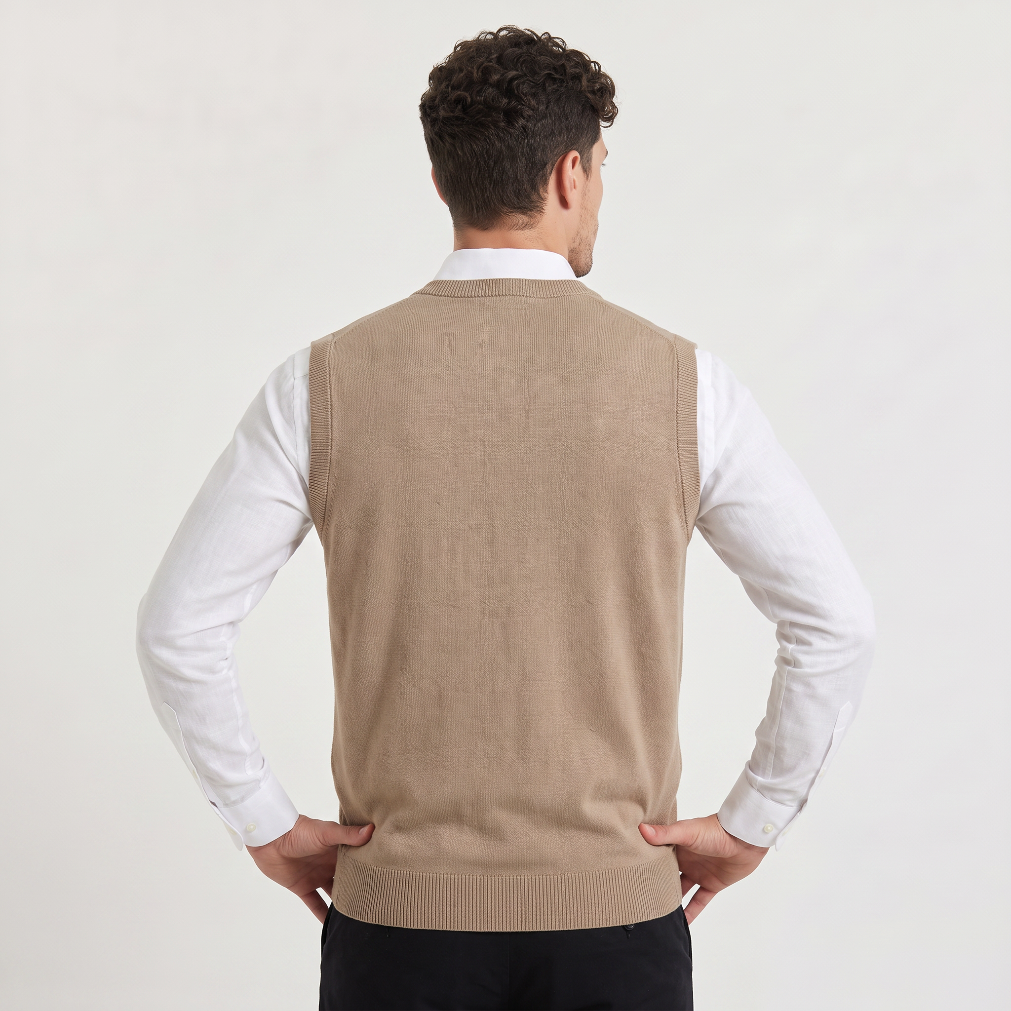 Men's Sleeveless Knitted V-Neck Jumper Vest