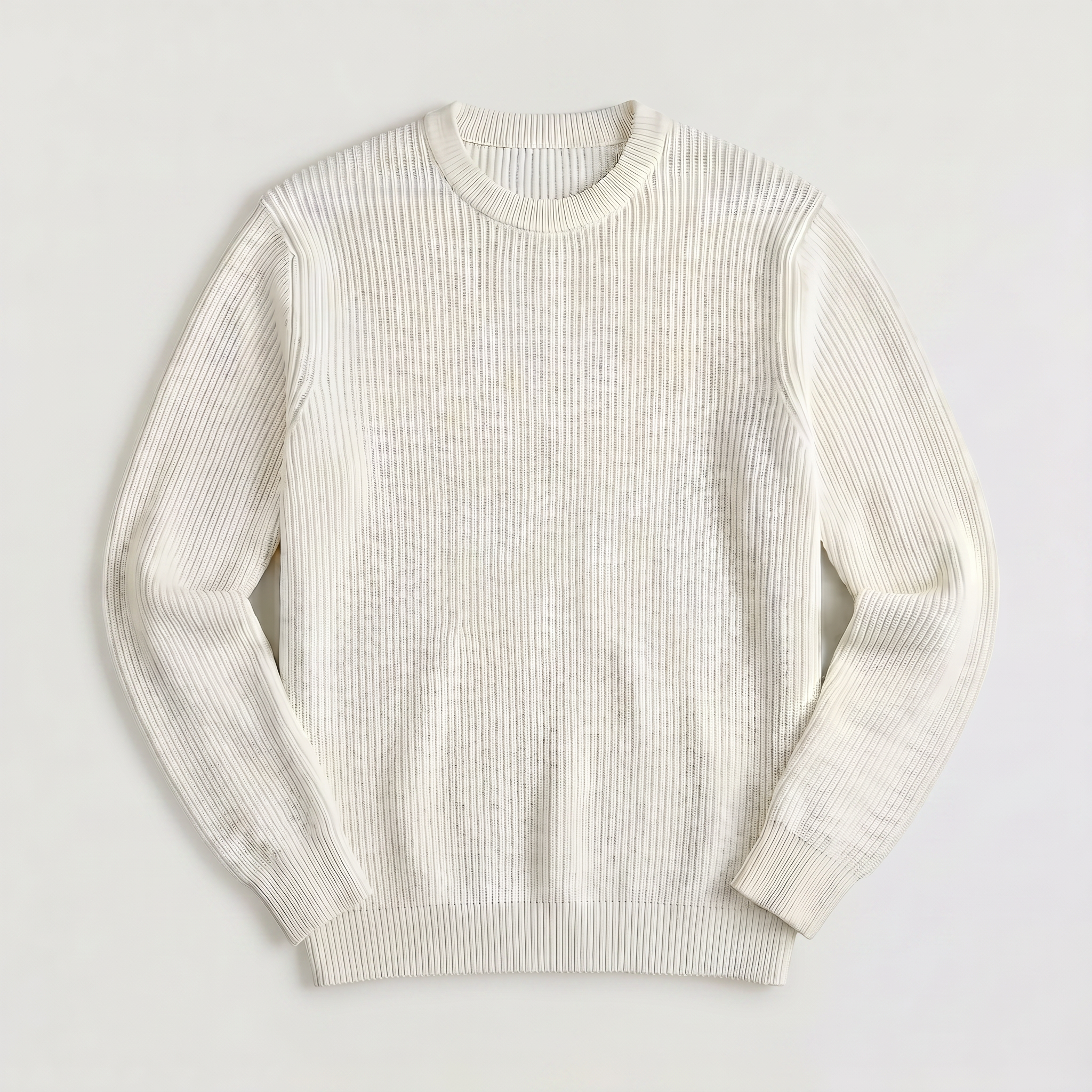 Men's Ribbed Knit Sweater -Crew Neck Pullover