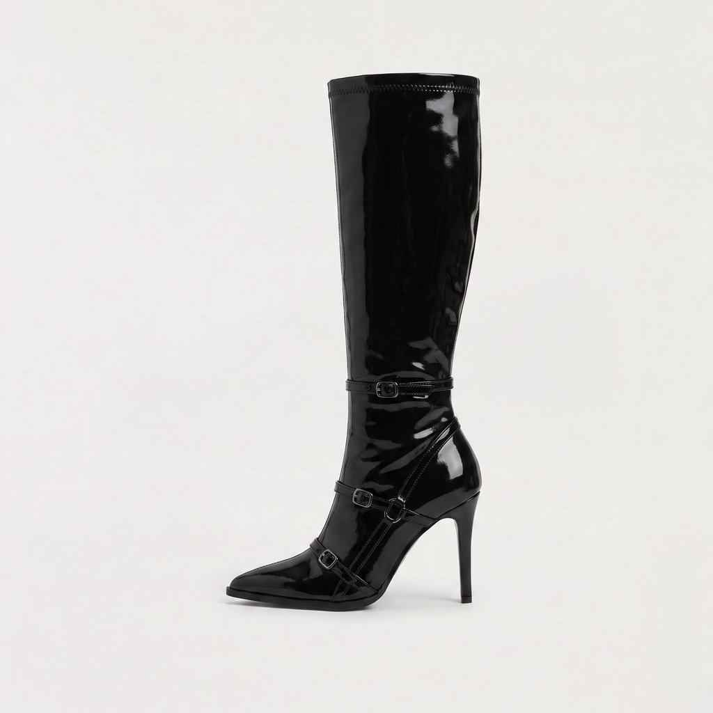 Women's Patent Knee-High Stiletto Boots
