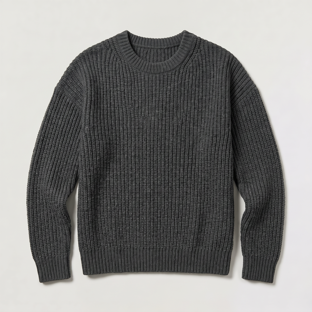 Men's Loose Fit Textured Knit Sweater